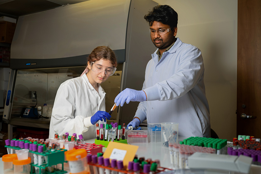 Illinois Tech students work in the Center for Nutrition Research