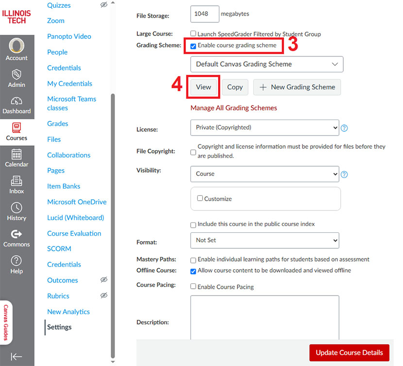 Grading Scheme Navigation