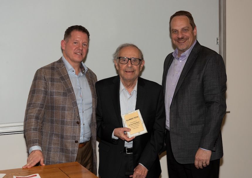 Louis Cattafesta, Serope Kalpakjian, and Kevin Cassel at Illinois Institute of Technology