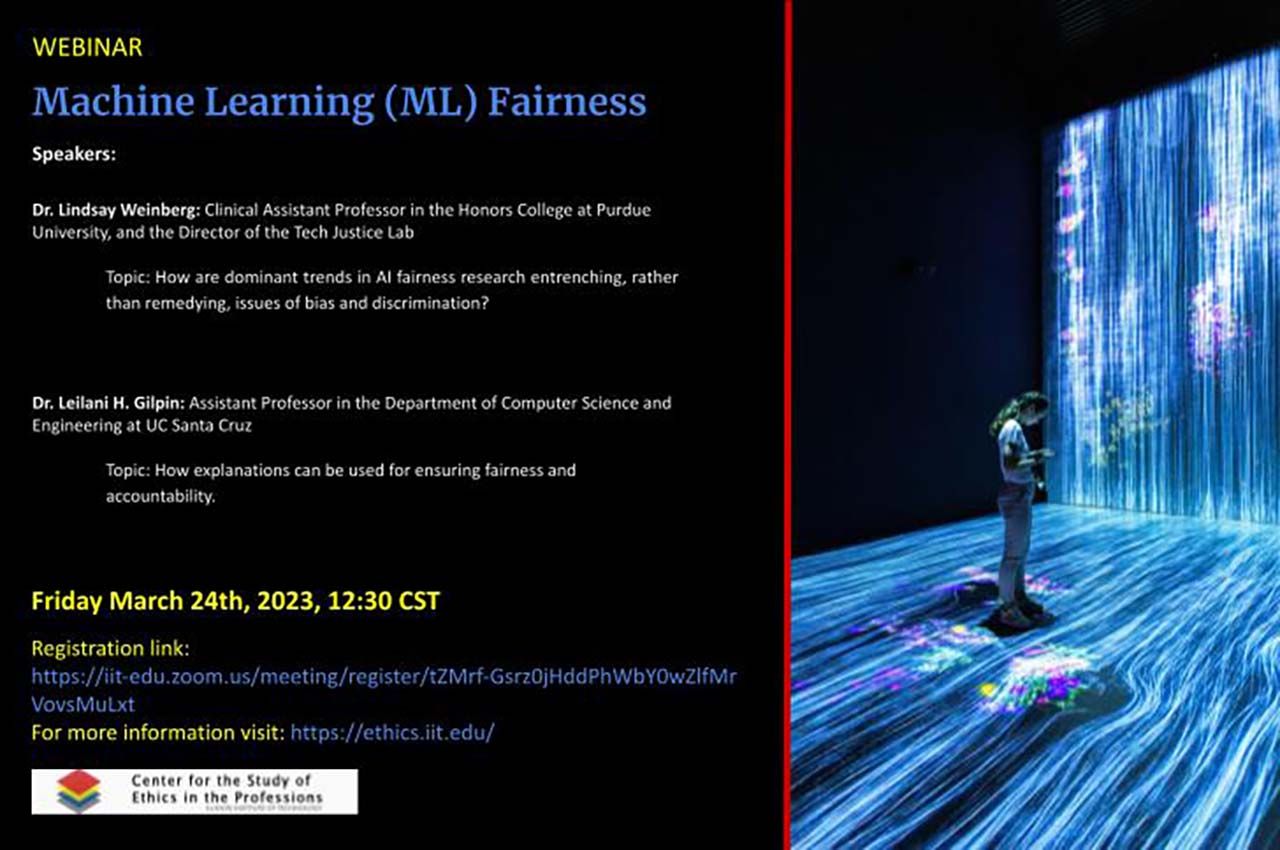 Machine Learning Fairness Webinar flyer