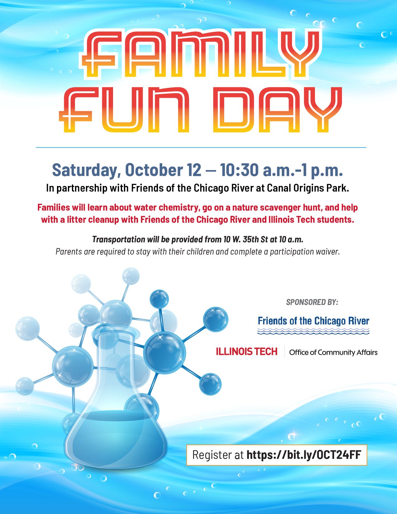 Flyer for Family Fun Day: Water Chemistry