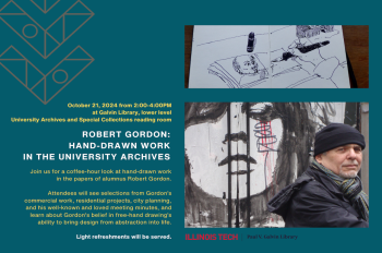 Galvin Library Robert Gordon Drawings Event Flyer