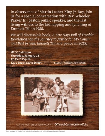 Flyer for Talk with Reverend Wheeler Parker Jr. Event