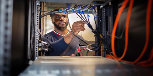 Student working in a lab